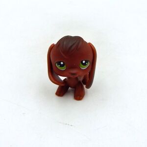 Littlest Pet Shop LPS Brown Beagle Dog Puppy #77 Green Eyes Animal Figure